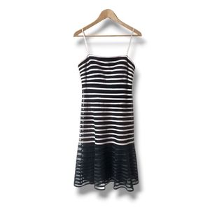 JS Collections Vtg Inspired Striped Sleeveless Trumpet Cocktail Dress | 10